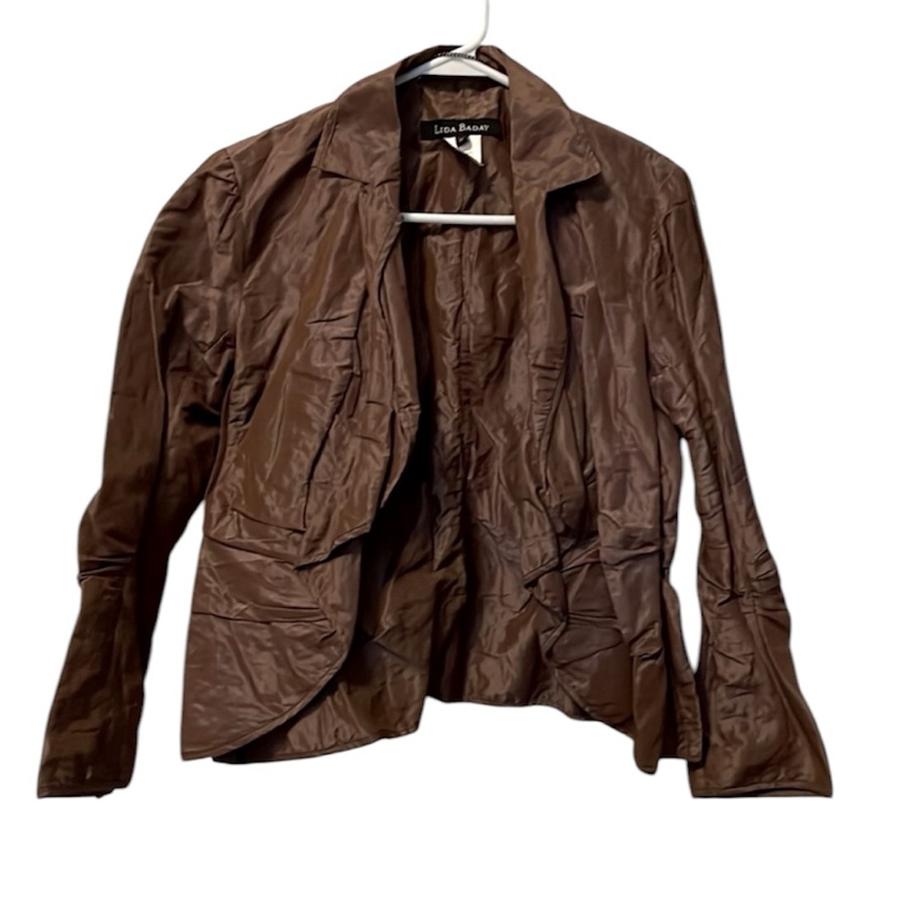Lida Baday Brown Ruffle Jacket